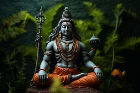 Premium AI Image | lord shiva Happy Maha Shivaratri greeting card lord shiva statue