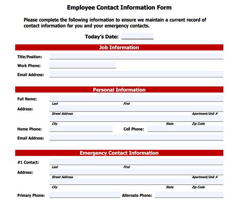 30 Sample Employee Information Form Templates Word And Pdf