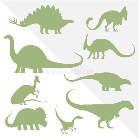 Dinosaurs Set Silhouettes Vectorzip Dinosaurs Set Silhouettes Vector