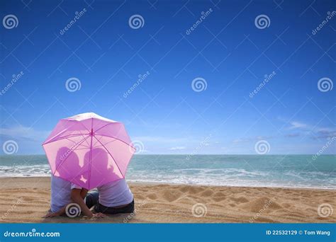 Baisers Romantiques De Couples à La Plage Image Stock Image Du