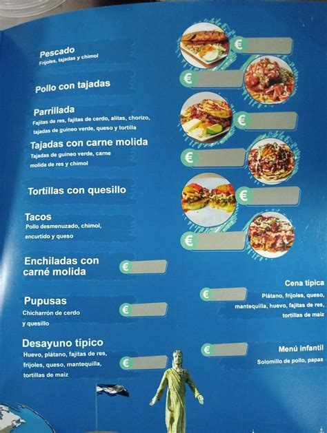 Carta De Restaurante Hondure O Cinco Estrellas Valencia