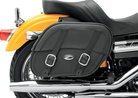 Saddlemen Black Drifter Leather Shock Cut Out Motorcycle Saddlebags