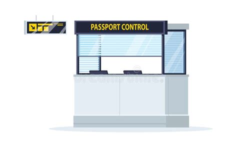 Passport Control Semi Flat RGB Color Vector Illustration Stock Vector