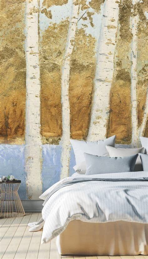 Lakeside Birches Wallpaper Wallsauce Uk Birches Wallpaper Perfect