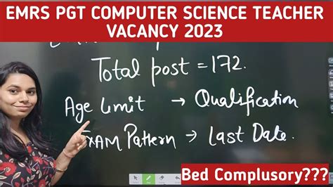 EMRS PGT COMPUTER SCIENCE TEACHER 2023 Computer Job Update YouTube