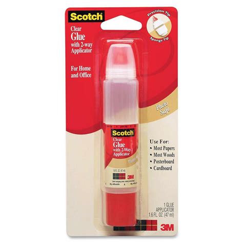 Scotch 2-Way Applicator Clear Glue Stick