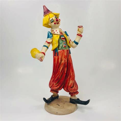 Vtg Fontanini Clown Figurine Circus D Made In Italy Plastic Ebay