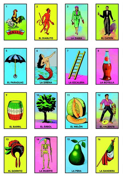 Lotería Mexicana Pdf 1 Baraja 54 Tarjetas Y 16 Cartas Para Los Jugadores Etsy México