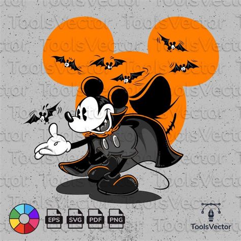 Halloween Mickey Mouse Halloween Vampire Svg Mickey Vampire Etsy