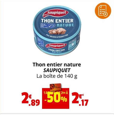 Promo Thon Entier Nature Saupiquet Chez Coccinelle Express ICatalogue Fr