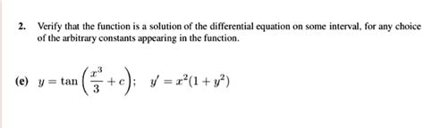 Solved Verify That The Function Is Solution Of The Differential