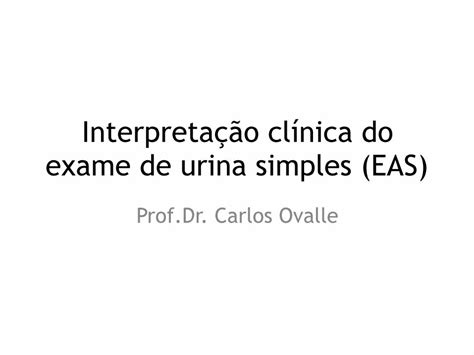 Pdf Interpreta O Cl Nica Do Exame De Urina Simples Eas