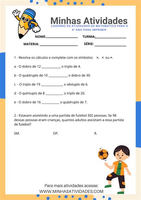 Atividades De Matemática Para A 4 Série