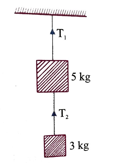 Two Masses Of 5kg And 3kg Are Suspended With Help Of Massless Inextens