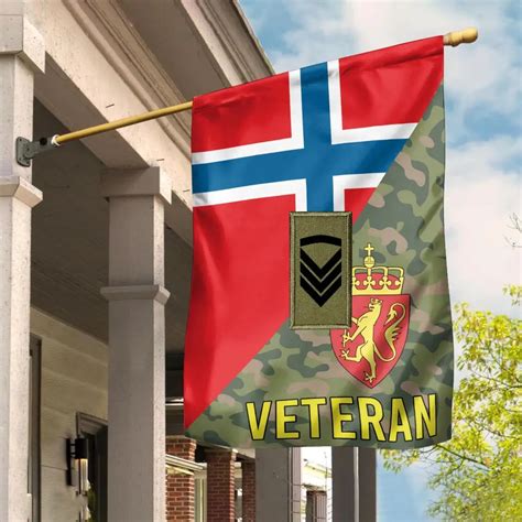 Personalized Norway Soldier Veteran Camo With Rank House Flag 3d Prin