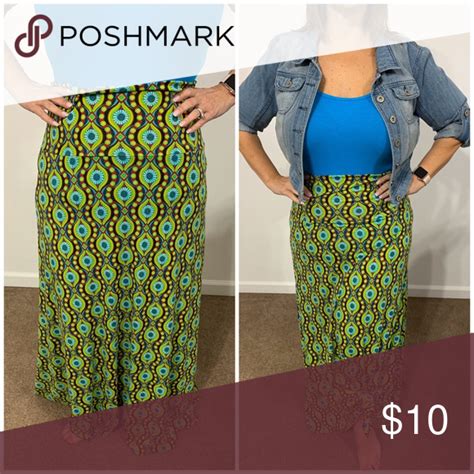 Lularoe Green Print Maxi Skirt Printed Maxi Skirts Maxi Skirt