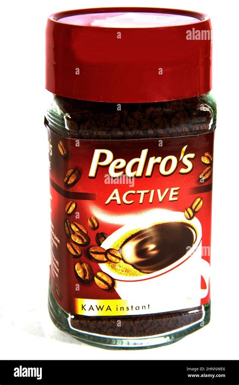 pedros active coffee, on a white background Stock Photo - Alamy