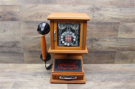 Coca Cola Nostalgic Wall Hanging Push Phone Retro Telephone Vintage