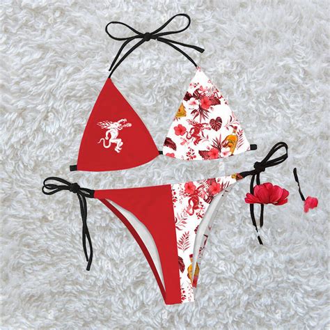 Fireball Whisky Tropical Floral Triangle Beach Bikini Tw146 Hearthtops Store