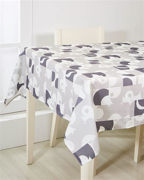 Riachuelo Toalha De Mesa Retangular Yiani Cinza Branco 140x210cm Casa