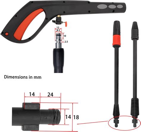 Replacement Pressure Washer Spray Gun Wand Nozzle High Pressure Water