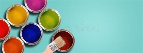 Opened Paint Buckets Colors Stock Image Image Of Decor Colors 6543657