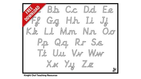 Letter Formation Pre Cursive Outlined