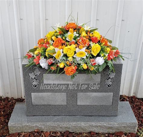 Yellow Orange Large Spring Cemetery Headstone Saddle Grave Etsy