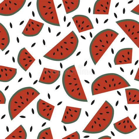 Seamless Watermelons Pattern Vector Illustration Watermelon Slices