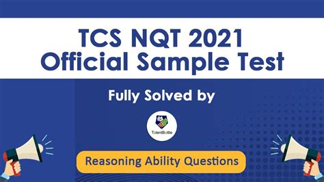 Tcs Nqt Official Sample Test Complete Solution For Reasoning