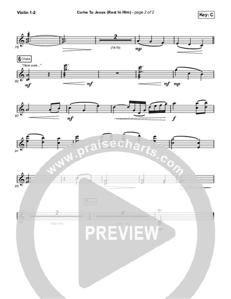 Come To Jesus Rest In Him Violin Sheet Music PDF Keith Kristyn