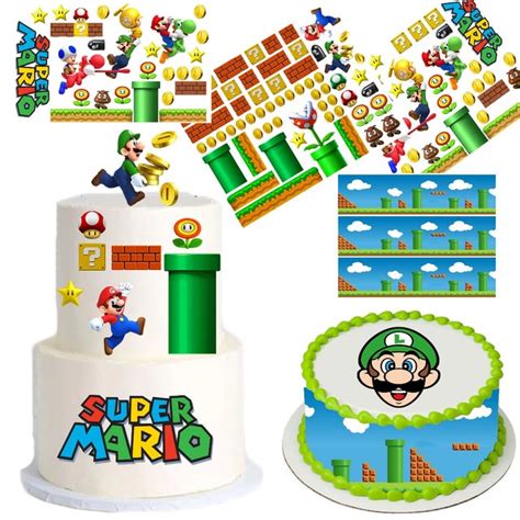 Super Mario Bros. Edible Cake Stickers