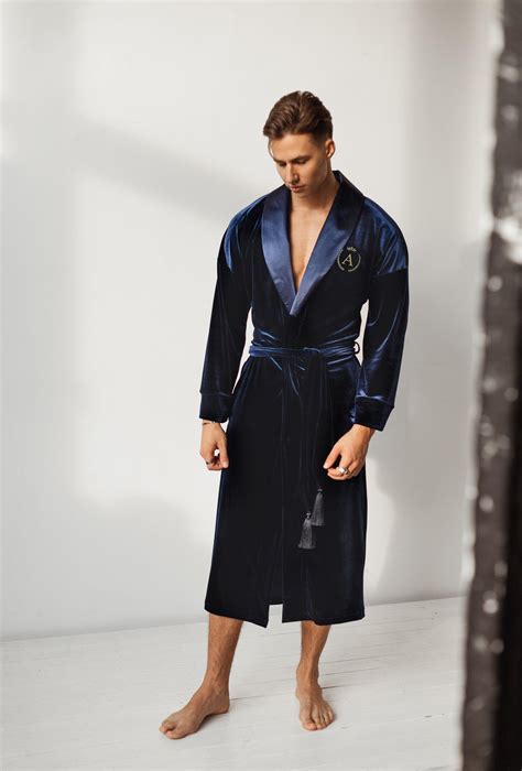 Deep Navy Blue Personalized Man Robe Luxury Robe Etsy Luxury Robes