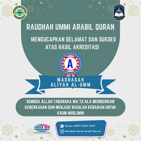 Madrasah Aliyah Al Umm Ybm Malang Terakreditasi Tahun Dengan