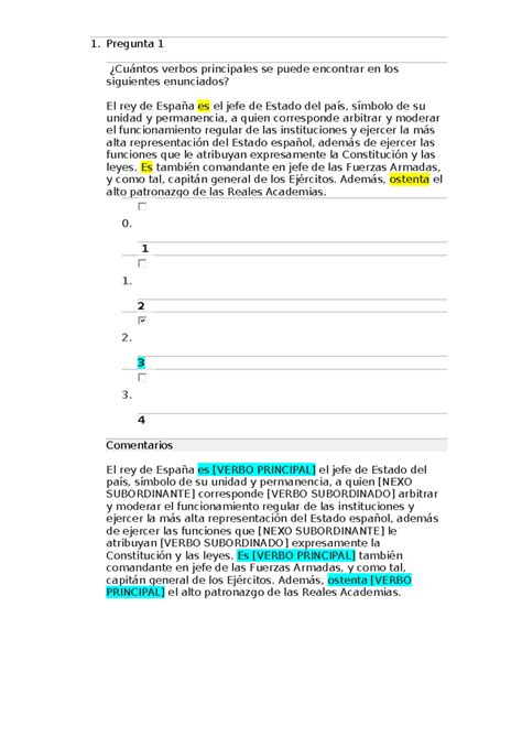 Ejercicio Resuelto De Verbos Pregunta Cu Ntos Verbos