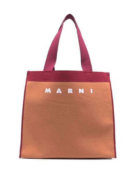 Marni Logo Print Tote Bag Farfetch