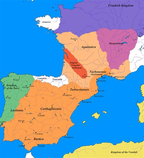 Map of the Visigothic Kingdom Portugal