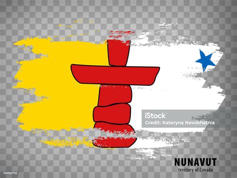 Flag Of Nunavut From Brush Strokes Canada Flag Nunavut Territory With Title On Transparent ...