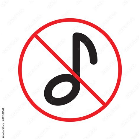 No Music Icon Forbidden Noise Icon No Sound Vector Sign Prohibited