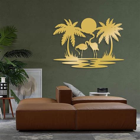 Amazon Metal Palm Tree Wall Decor Flamingo Metal Wall Art Metal