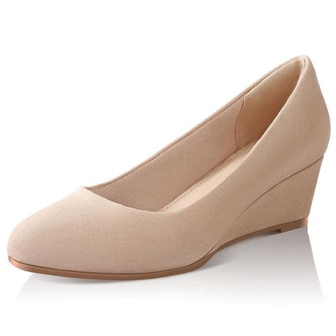 Ankis Elegant Inch Low Heel Closed Toe Wedge Pumps For Women