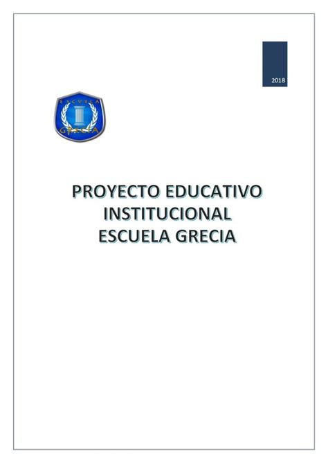 Pdf Proyecto Educativo Institucional Escuela Grecia Comunidad