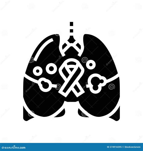 Lung Cancer Glyph Icon Vector Illustration Stock Vector Illustration