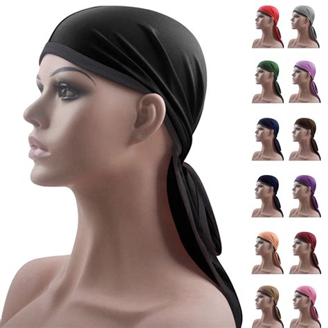 New Men Women Durags Hip Hop Bandana Pirate Cap Du Doo Rag Silky Durag