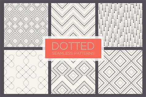 虚线无缝背景纹理 Dotted Seamless Patterns Set 2 云瑞设计