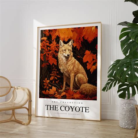 The Coyote Print Coyote Illustration Poster Coyote Art Coyote Print Any ...