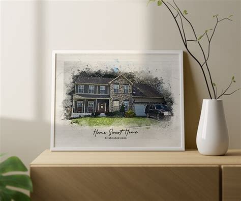 Custom Watercolor House Portrait Watercolor House Painting