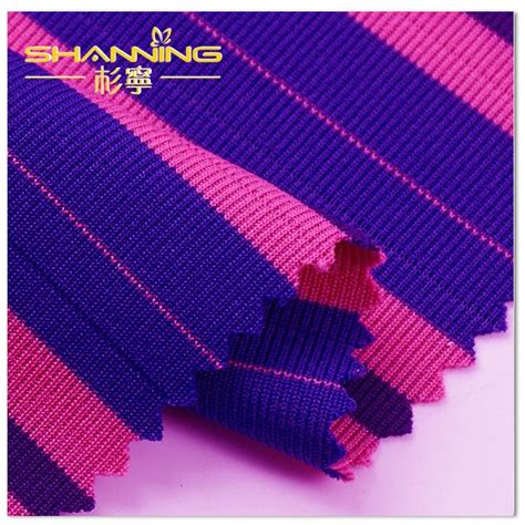 Supply Polyester Elastane Yarn Dyed Stripe Rib Tubular Knit Fabric