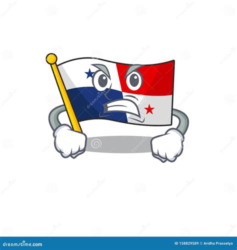 Angry Flag Panama Isolated with the Cartoon Stock Vector - Illustration