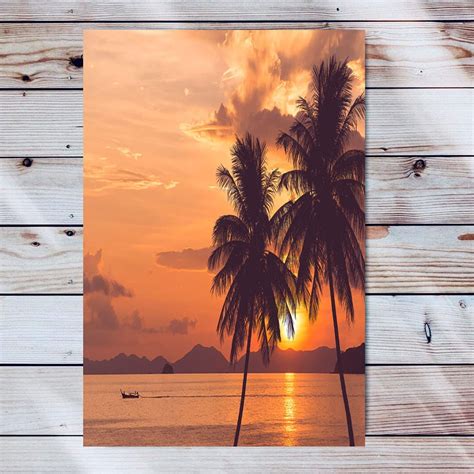 Palm Trees Sunset Painting